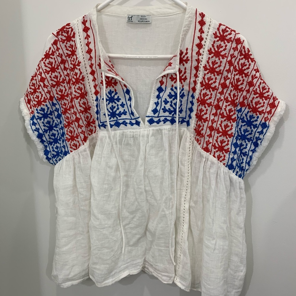 Zara embroidered top